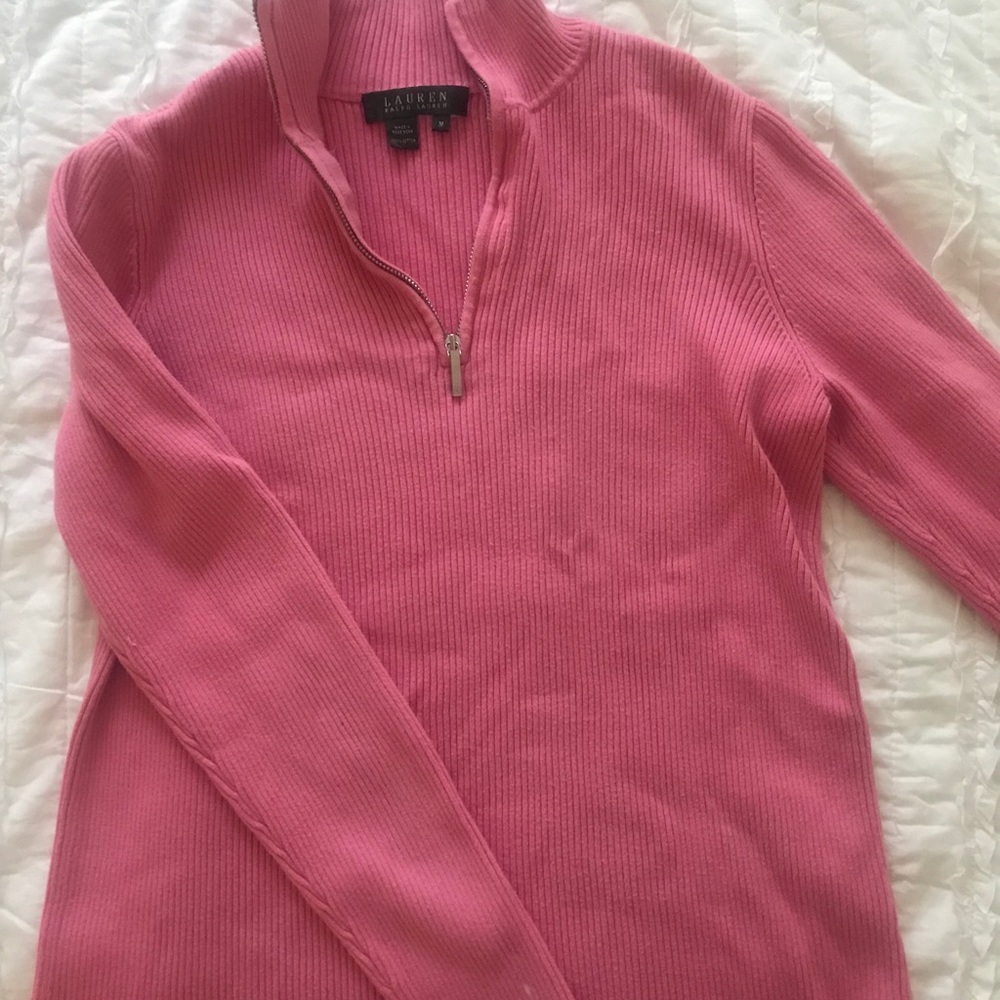 Pink Ralph Lauren quarter zip up